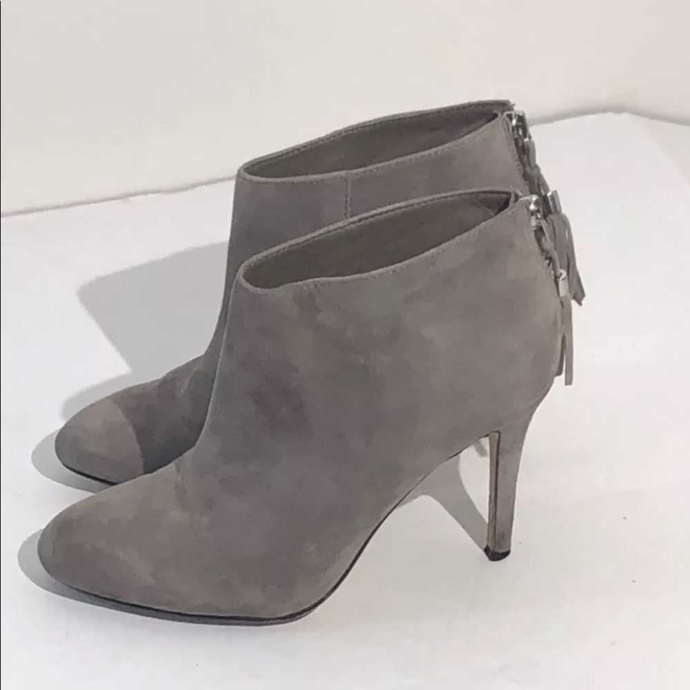 Lord & Taylor 7M Taupe Suade Leather Ankle Boots